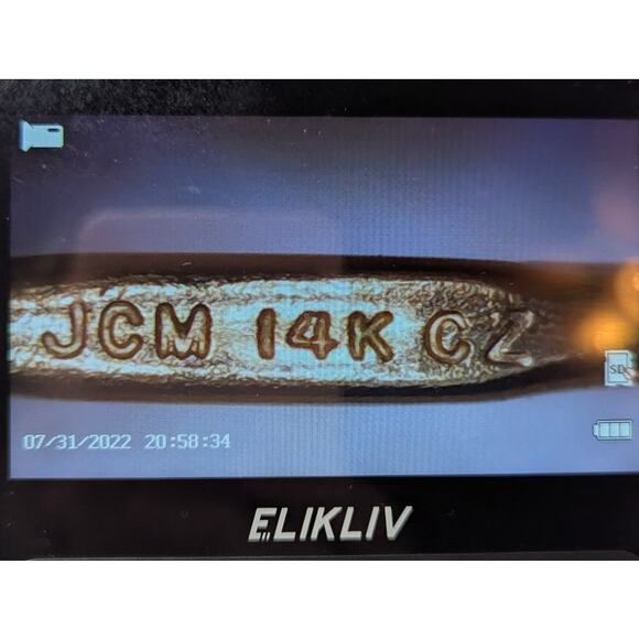 JCM 14K Yellow Gold Heart CZ Dangle Earrings Leverback Valentine Gift - Picture 4 of 4